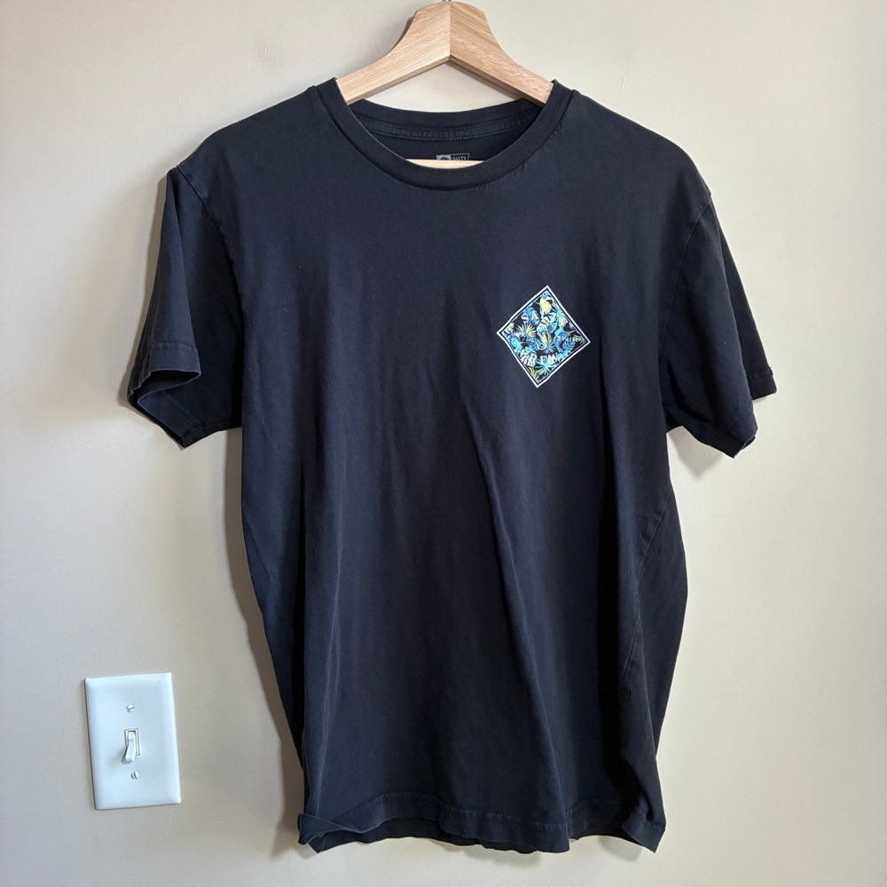 Salty Crew Tropical Fish Graphic T-Shirt Medium Black Mens Cotton Tee